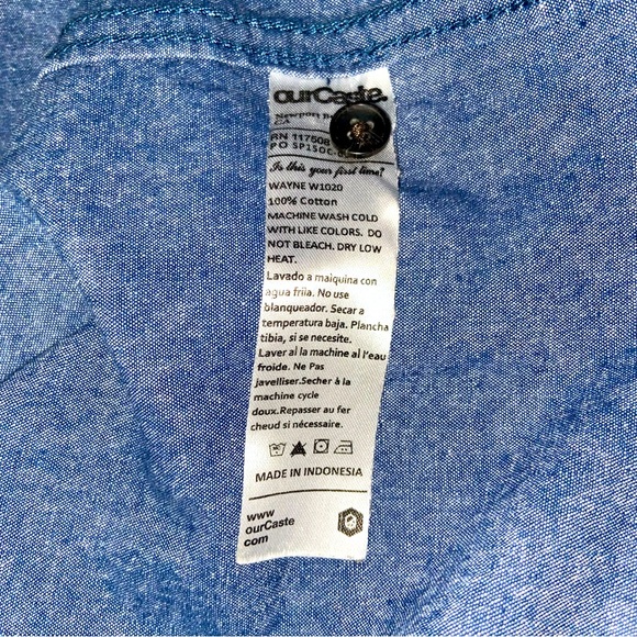 ourCaste - Short Sleeve Denim Button-Up - Picture 9 of 9